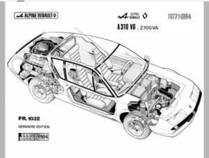 アルピーヌ ルノー ALPINE A310 V6 パーツリスト 1977-1984 アルピーヌルノー　部品