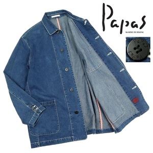 【M375】Papas パパス カバーオール デニムジャケット サイズM