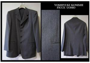 ★美品 FICCE UOMO　フィッチェ・ウォーモYOSHIYUKI KONISHIヨシユキ コニシのグレー シングルジャケット Lサイズ ★