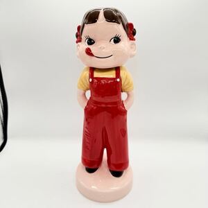 ペコちゃん 首振り人形 陶器製 色付き カラー (pekochan 首ふり人形 ホワイト レトロ グッズ 色つき 不二家)