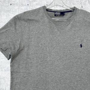 Polo by Ralph Lauren Tシャツ ポロ バイ ラルフローレン　　前V ガゼット 裾リブ 大きいサイズ 刺繍 ワンポイント 霜降りボディ 玉10448