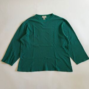 90s eddie bauer エディーバウアー ワッフル Tシャツ ロンT サーマル usa製 白タグ XL グリーン 古着 ヴィンテージ カットソー