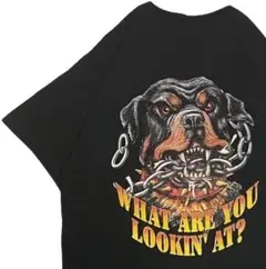 .00s ドッグ 両面 プリント 半袖 Tシャツ 犬 アニマル ブラック