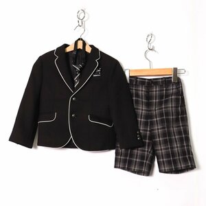 ミチコロンドン スーツ セットアップ ジャケット 半ズボン ネクタイ フォーマル キッズ 男の子用 110サイズ ブラック MICHIKO LONDON
