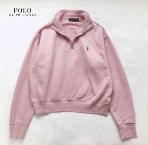 RALPH LAUREN ラルフローレン　ハーフジップ　スウェット　ピンク　M