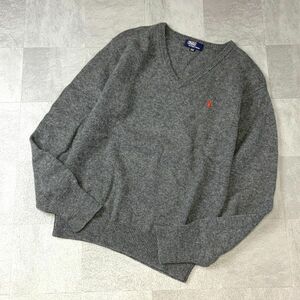 POLO by Ralph Lauren ポロ ラルフローレン vネック ウールニット 160サイズ グレー レディース ML相当