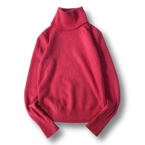 《良品◎》UNIQLO ユニクロ★上質カシミヤ100％*タートルネックニット*セーター*ピンク*サイズXS(LW1685)◆S60