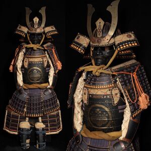 等身大　 甲冑　 鎧兜　 鎧　 兜　鎧櫃　 唐草文胴　現状品　武具　 防具　骨董　古美術　（Z30Ph0117R0612232）