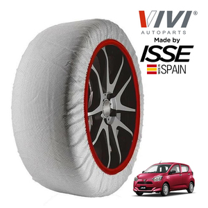 VIVI正規品 ISSE製造 ダイハツ ミライース LA350S 155/65R14 14インチ フロント スノーソックス 布製 タイヤ チェーン 非金属 スペイン製