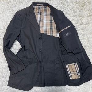 美品 BURBERRY BLACK LABEL バーバリーブラックレーベル テーラードジャケット ノバチェック ブラック 黒 3B メンズ 紳士服 ビジネス 