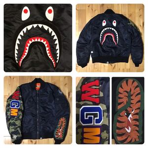 SHARK MA-1 Bomber Jacket Mサイズ a bathing ape BAPE camo エイプ ベイプ アベイシングエイプ シャーク フライト ジャケット WGM ayi7576