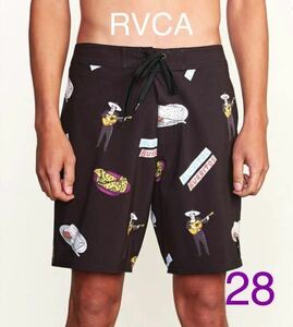 サイズ 28 RVCA 黒　HOT FUDGE TRUNK サーフパンツ