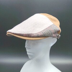 ◇ grace hats ウール混 トリコロール 配色 切替 ハンチング ハット キャップ 帽子 ブラウン系 記載なし レディース E