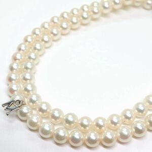 MIKIMOTO(ミキモト)豪華!良質!箱/Mチャーム付!!《アコヤ本真珠ネックレス》M 18.3g 約42cm 約5.0-5.5mm珠 pearl necklace jewelry EC0/EG0