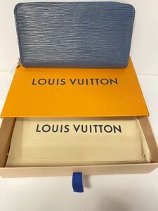 極美品・数回 LOUIS VUITTON　ルイヴィトン　M61873 ジッピーウォレット 長財布 LVロゴ アンディゴブルー