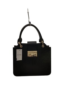 FURLA◆BELLA/2WAY/サッチェル/ショルダーバッグ/PVC/BLK/無地