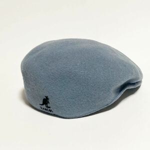 KANGOL ☆ イングランド製 ハンチング ウール ベレー帽 ブルーグレー 59cm プレッピー アメカジ 大人カジュアル 古着 カンゴール■SHWH48