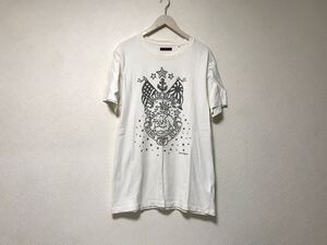 本物ブルーブルーBLUEBLUEハリウッドランチマーケットHRMコットンプリント半袖TシャツメンズサーフアメカジゴルフドレスL白ホワイト3日本製