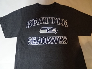 激レア USA購入【NFL TEAM APPAREL】製 NFLアメフト シアトル シーホークス 【Seattle Seahawks】 ロゴプリントTシャツUS M 中古良品