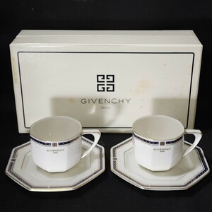 ジバンシー　ペアコーヒーカップ&ソーサー　未使用箱入　/GIVENCHY/珈琲碗皿/食器/陶磁器/