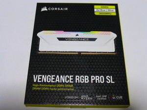 メモリ デスクトップパソコン用 CORSAIR VENGEANCE RGB PRO SL DDR4-3600 PC4-28800 16GBx2枚合計32GB CMH32GX4M2D3600C18W 起動確認済です