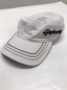 ★【USED】TaylorMade テーラーメイド RBZ ポリエステル ワークキャップ ロゴ刺繍 ホワイト 白 サイズ フリー 57-59cm ゴルフウェア★