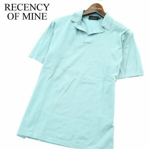 美品★ RECENCY OF MINE アバハウス 春夏 ガスコットン シルケット 天竺 スキッパー 半袖 ポロシャツ Sz.48　メンズ　A2T06590_6#J