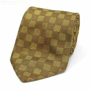 ★ ルイ ヴィトン シルク ネクタイ ダミエ柄 中古 ABランク LOUIS VUITTON| ビジネス メンズ ビトン