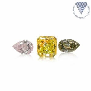 合計 0.79 ct 天然 カラー ダイヤモンド 3 ピース GIA 1 点 付 マルチスタイル / カラー FANCY DIAMOND 【DEF GIA MULTI】