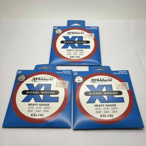 未使用 3点セット ダダリオ D`Addario EXL145 ギター弦 .012-.054 XL Nickel WOUND