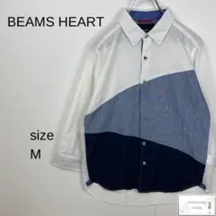 BEAMS HEART ビームスハート シャツ トップス 長袖 リネン混 M