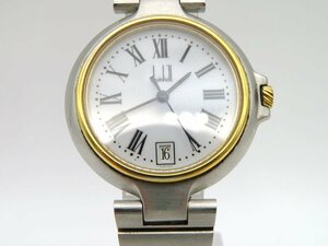1円■ジャンク■ ダンヒル ホワイト クオーツ ユニセックス 腕時計 N74515