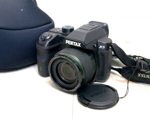 ▲(R609-H75) 動作品 PENTAX ペンタックス X-5 コンパクトデジタルカメラ ブラック ケース付き シャッターOK