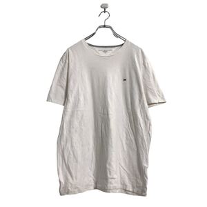 TOMMY HILFIGER 半袖 ロゴ Tシャツ L ホワイト トミーヒルフィガー ワンポイントロゴ 古着卸 アメリカ仕入 a507-6612