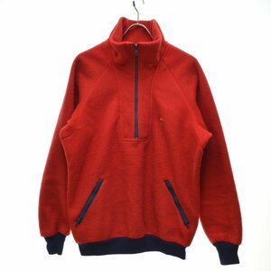 【XL】PATAGONIA × apple / パタゴニア × アップル 80s デカタグ ハーフジップ プルオーバー フリースジャケット red レッド 赤