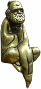 ミニ 可愛い 達磨大師坐像 真鍮製 達磨像 置物・オブジェ 小 4.3x2x1.4cm 伝統工芸 金運隆盛 風水達磨 神像 仏教美術品