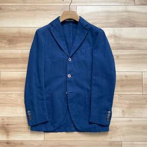 【送料無料】BOGLIOLI ボリオリ COAT 春夏 ウォッシュド加工 リネン×コットン ネイビージャケット 42 アンコン サマージャケット