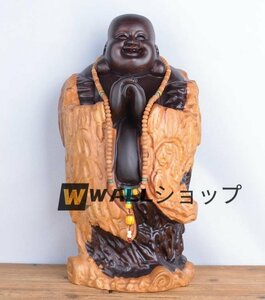 新入荷★ 極美品純手づくり彫刻 木彫り弥勒仏像の置物仏教工芸品 木彫り コレクション