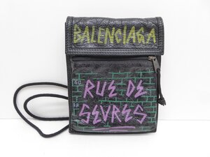 バレンシアガ BALENCIAGA エクスプローラーグラフィティ サコッシュ 鞄 △WP1635