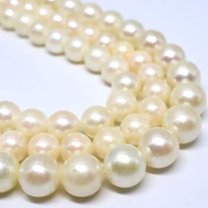 1円〜!!【セット売り】●アコヤ本真珠ネックレス3本おまとめ●J 約90.3g 約6.0-8.0mm珠 pearl necklace jewelry パール DG5/ B95