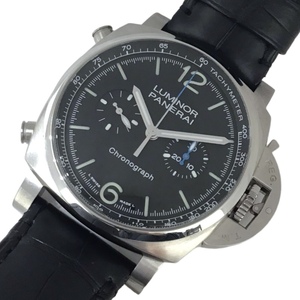 パネライ PANERAI ルミノールクロノ PAM01109 ブラック SS 腕時計 メンズ 中古