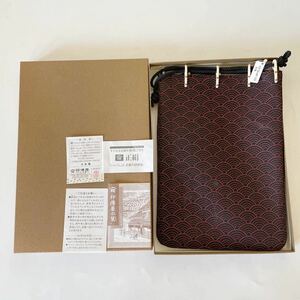 新品 箱付き タグ付き 印傳屋 カバン バッグ 巾着袋 巾着 鹿革 印伝屋 甲州印伝 和装小物 合切袋 印伝 巾着袋 印傳屋上原勇七 着物 和風