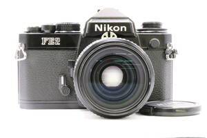 Nikon FE2 Ai-s 35mm f2 大口径 ブラックボディ フィルムカメラ 一眼レフ 動作品 //029501