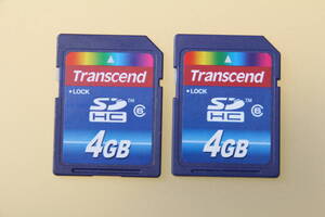 4GB SDHCカード Transcend class6 ●2枚セット● 