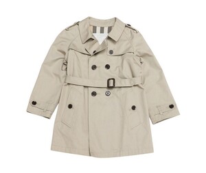 SMH164〇バーバリーチルドレン/BURBERRY CHILDREN*キッズ*コットン*裏チェック柄*トレンチコート*ベルテッドコート*2Y/92cm*グレージュ系