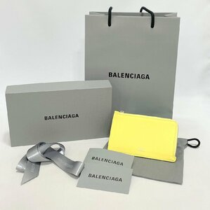 ☆良品　BALENCIAGA　バレンシアガ　フラグメントケース カードケース 小銭入れ　レザー　イエロー　736734　付属品付き