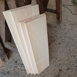 A-1738 　国産ひのき　片耳付板　4枚セット　テーブル　棚板　看板　一枚板　無垢材　桧　檜　DIY
