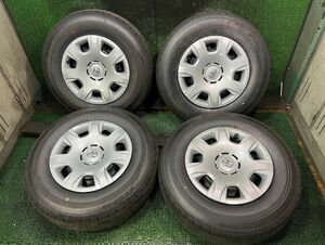 24年製　200系ハイエース 新車外し　S-GL　ブリヂストン　ＲＤ-613　195/80R15　107/105L スチールホイール付き　4本　0508-04