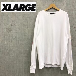 1K2269-R◆XLARGE エクストララージ 長袖Tシャツ◆サイズXL メンズ 紳士 トップス ロンT 綿100% コットン ストリート カジュアル ホワイト