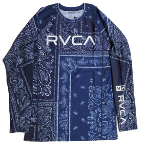 RVCA ルーカ バンダナ ラッシュガード XLサイズ 青 ブルー 水着 長袖 サーフィン